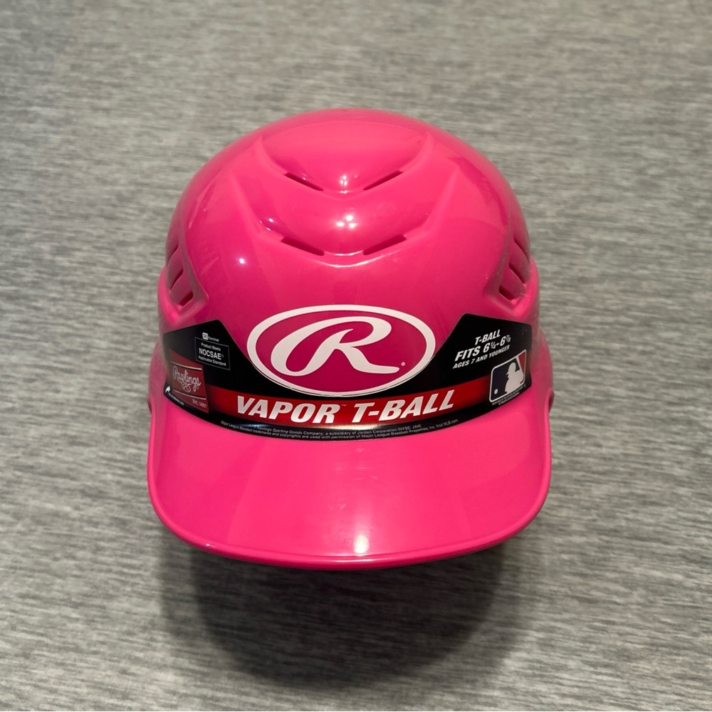 Rawlings Bright Pink Vapor T-Ball Helmet 6 1/4 - 6 7/8 open face